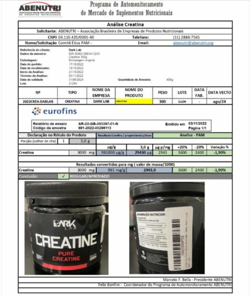 creatina dark lab é boa